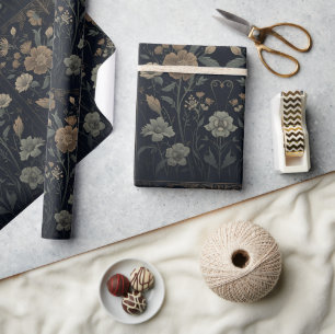 Papier Cadeau William Morris Art Nouveau Dark Aesthetic floral 