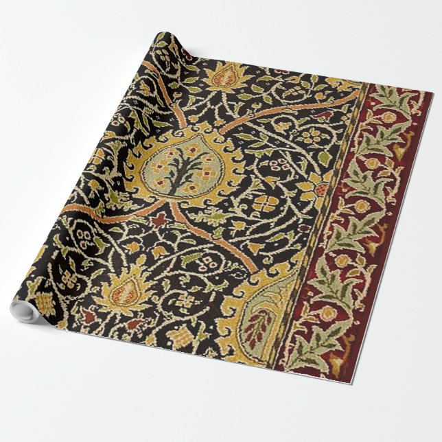 Papier Cadeau William Morris Classique Tapis Art Design d'impres (Déroulé)