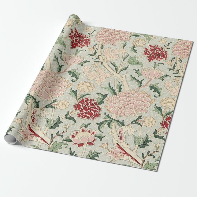 Papier Cadeau William Morris Cray Floral (Déroulé)