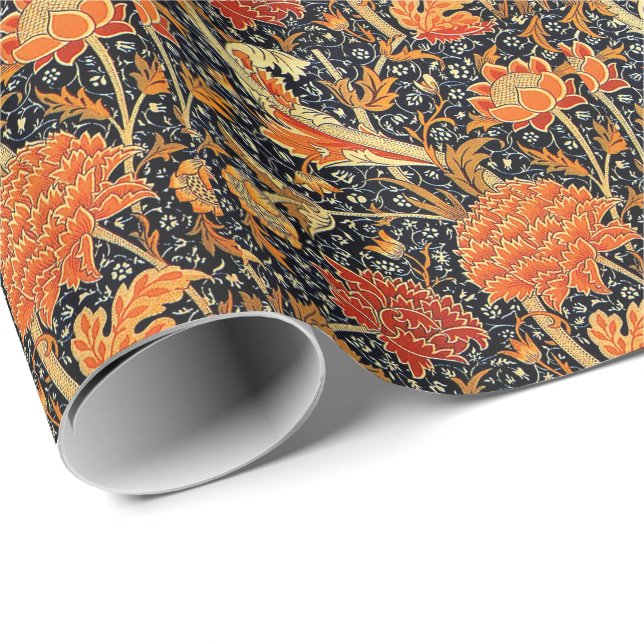 Papier Cadeau William Morris design, Cray (Coin rond)