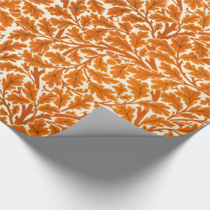 Papier Cadeau William Morris Feuilles de chêne, rouille orange e