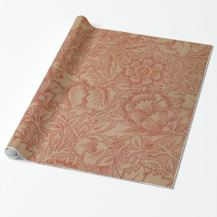 Papier Cadeau William Morris Fleur de pavot rose Floral
