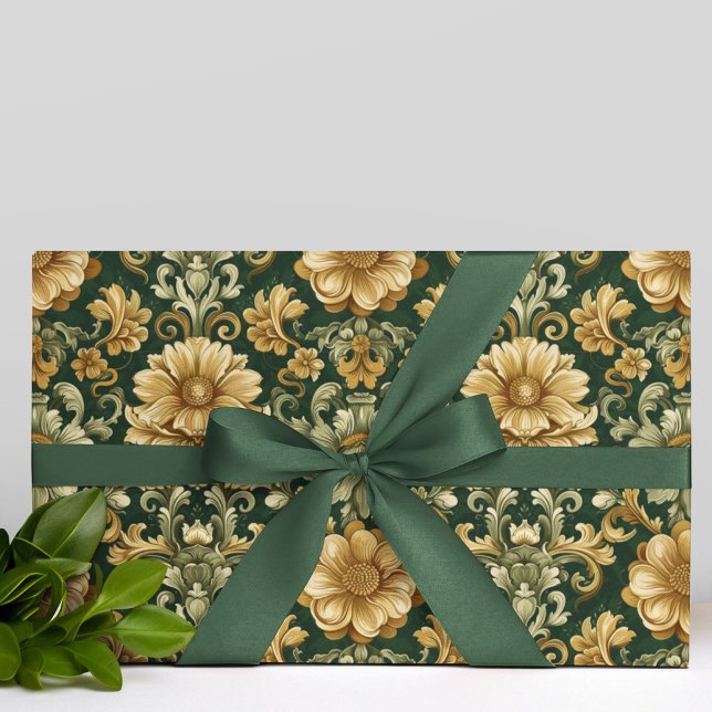 Papier Cadeau William Morris Florals Feuille Motif de Noël (Créateur téléchargé)