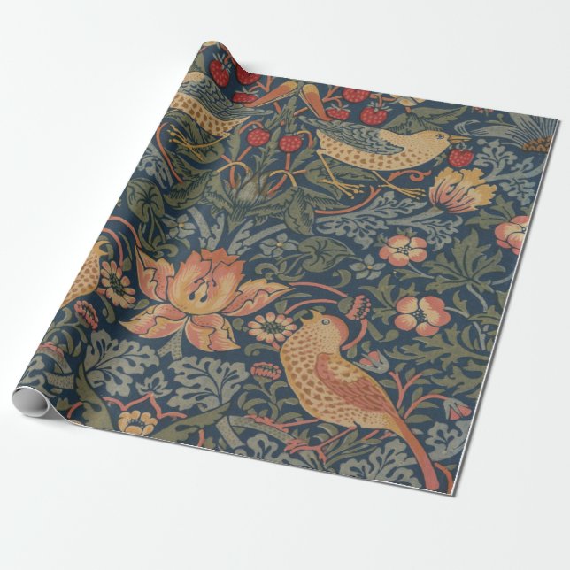 Papier Cadeau William Morris Fraise Voleurs Oiseaux (Déroulé)