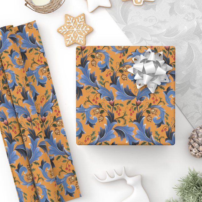 Papier Cadeau William Morris Inspiré Noël Élégant (Créateur téléchargé)