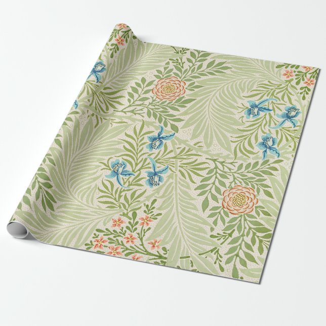 Papier Cadeau William Morris Larkspur Motif floral (Déroulé)