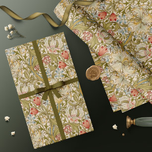 Papier Cadeau William Morris Lily Art nouveau motif floral