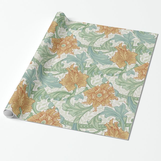 Papier Cadeau William Morris modèle floral à tige unique (Déroulé)