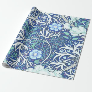 Papier Cadeau William Morris Motif bleu d'algues