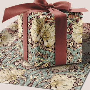 Papier Cadeau William Morris Pimpernel Dusty Rose motif floral