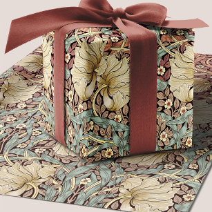 Papier Cadeau William Morris Pimpernel Dusty Rose motif floral