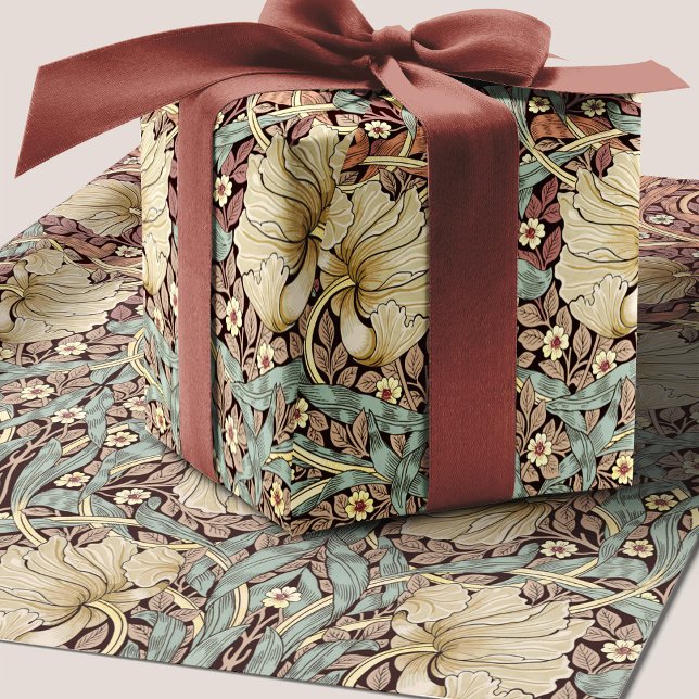 Papier Cadeau William Morris Pimpernel Dusty Rose motif floral (Créateur téléchargé)