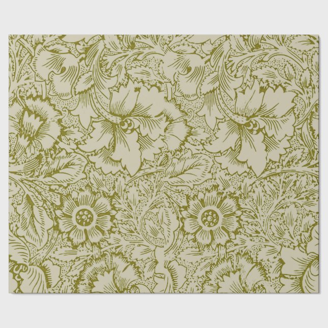 Papier Cadeau William Morris Poppy Classic Floral Green (Couture)