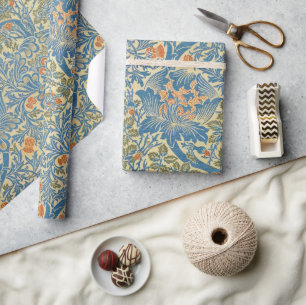 Papier Cadeau William Morris Rose & chardon Floral Blue