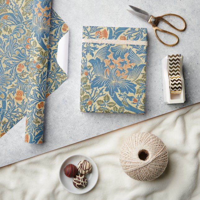Papier Cadeau William Morris Rose & chardon Floral Blue (Artisanat)