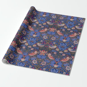 Papier Cadeau William Morris Strawberry Thief Motif floral