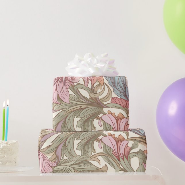 Papier Cadeau William Morris Style Botanical Floral Pattern (Cadeaux de fête)