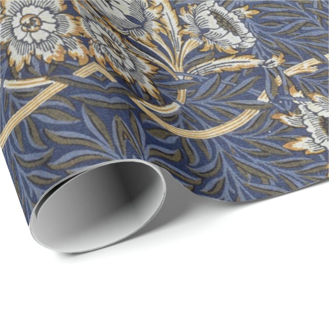 Papier Cadeau William Morris Tulip et Willow Floral (Coin rond)