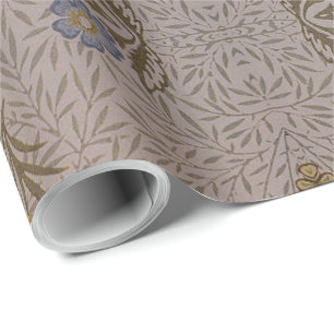 Papier Cadeau William Morris Vintage motif floral Feuillage bleu