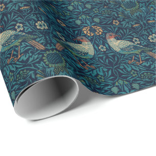 Papier Cadeau William Morris Vintage Oiseaux bleus Motif Envelop