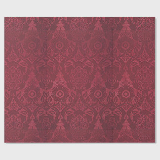 Papier Cadeau William Morris Vintage Rouge Velvet Timbé Motif