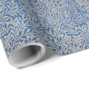 Papier Cadeau William Morris Vintage Willow Feuilles Dark Blue