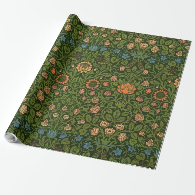 Papier Cadeau William Morris Violet et Columbine Art Rug (Déroulé)