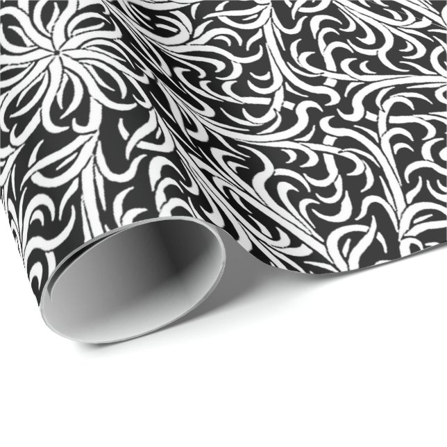 Papier Cadeau Winston noir et blanc (Coin rond)