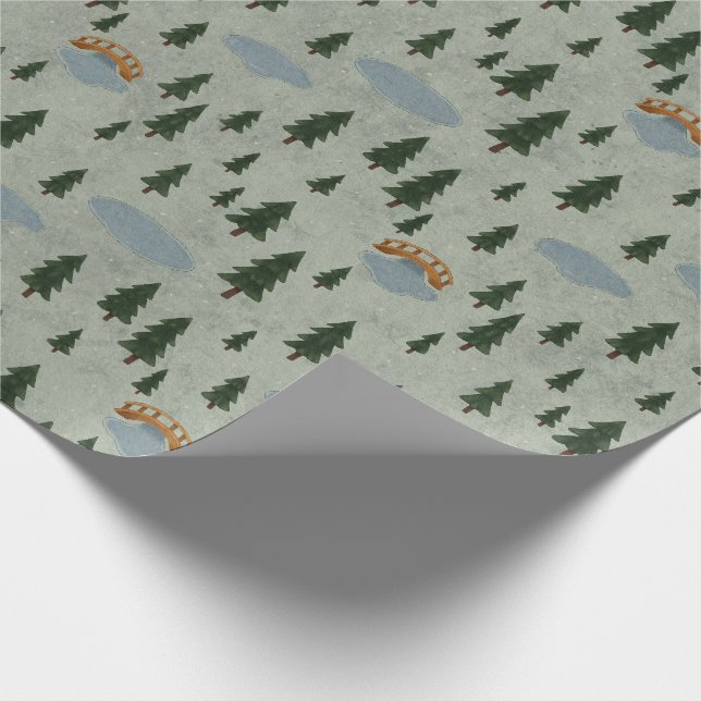 Papier Cadeau Winter Forest Wrapping Paper (Coin)