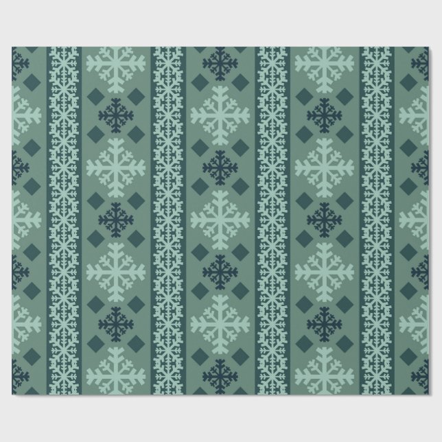 Papier Cadeau Winter Snowflakes Nordic Wrapping Paper (Plat)