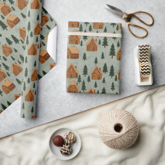 Papier Cadeau Winter Village Wrapping Paper