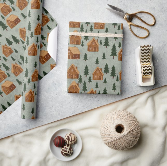 Papier Cadeau Winter Village Wrapping Paper (Artisanat)