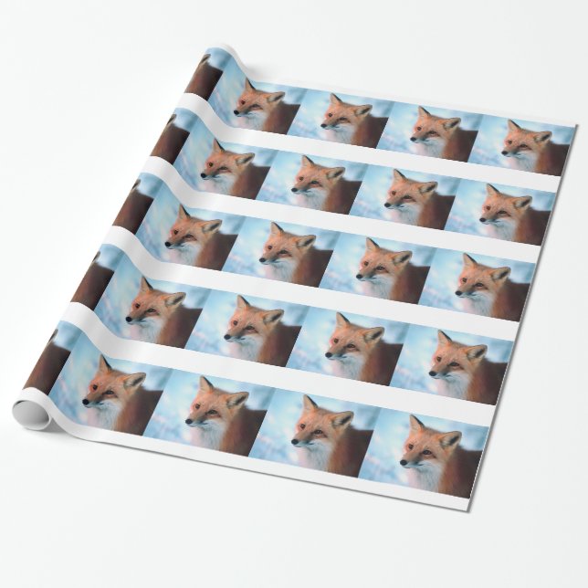 Papier Cadeau Winter Wildlife Red Fox (Déroulé)
