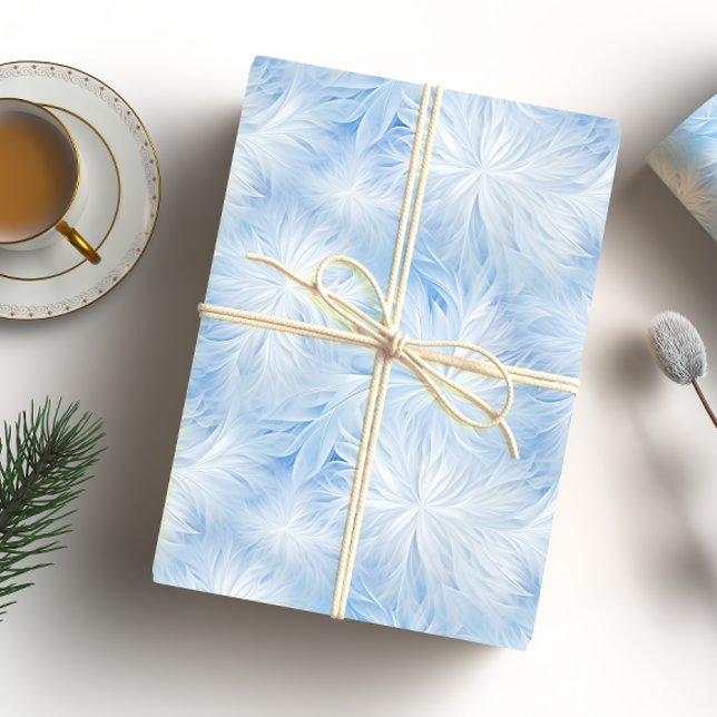 Papier Cadeau Winter Wonderland Bleu gelé motif (Créateur téléchargé)