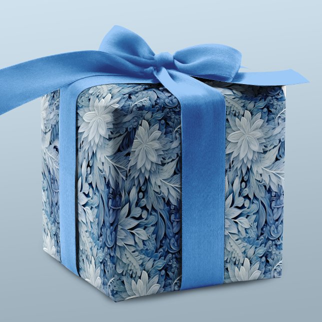Papier Cadeau Winter Wonderland Bleu gelé motif (Créateur téléchargé)