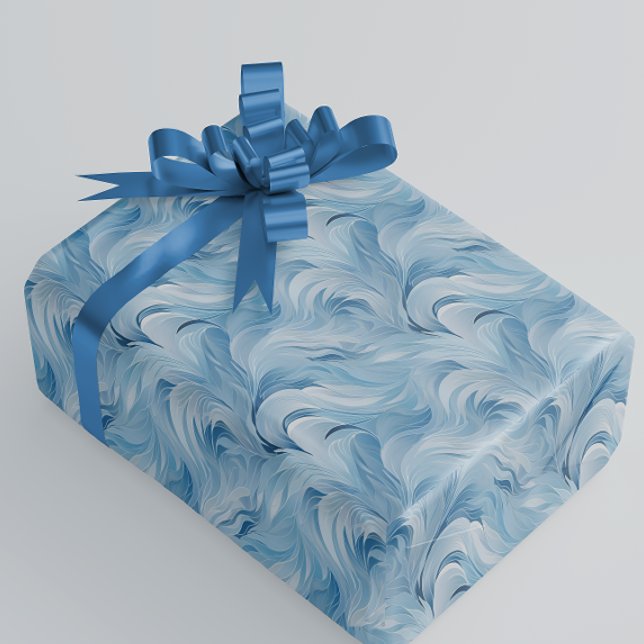 Papier Cadeau Winter Wonderland Bleu gelé motif (Créateur téléchargé)