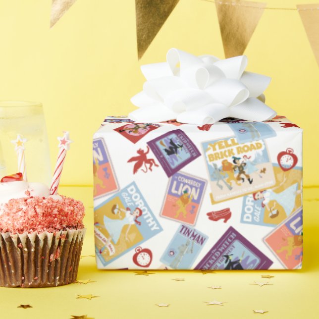 Papier Cadeau Wizard of Oz™ Character Print Toss Pattern (Fête d'anniversaire)