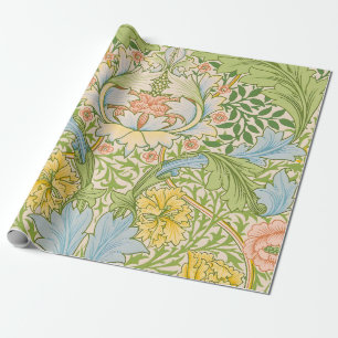 Papier Cadeau Wm Morris Myrtle Floral Art Nouveau Pastel