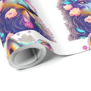 Papier Cadeau Wolf motif pour égayer