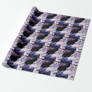 Papier Cadeau Wolf Space Mountains Forêt Peinture