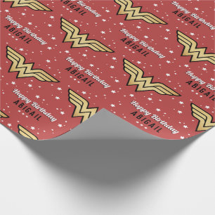 Papier Cadeau Wonder Woman   Joyeux papier d'enveloppement d'ann