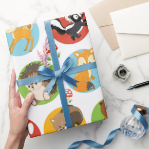 Papier Cadeau Woodland Animals papier d'emballage pour bébé
