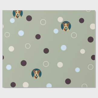 Papier Cadeau Woof-dot Jade — Motif Terrier Raffiné et Motif de