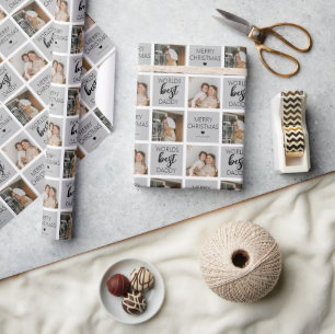 Papier Cadeau World Best Daddy 2 Photo Wrapper Paper