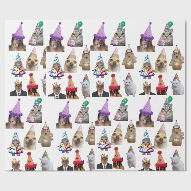 Papier Cadeau Wrapping paper birthday party  (Plat)