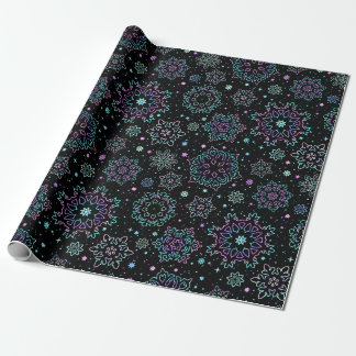 Papier Cadeau Wrapping Paper - "Holographic Snowflakes"