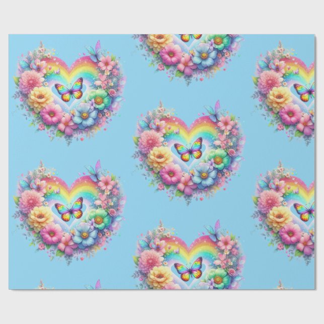 Papier Cadeau Wrapping Paper-Pastel Spring Floral Wrapping Paper (Plat)