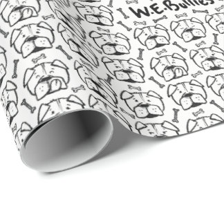 Papier Cadeau Wrapping paper roll with english bulldog pattern