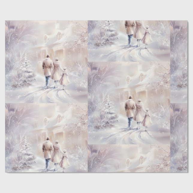 Papier Cadeau Wrapping Paper-Victorian Winter Christmas Wrapping (Plat)