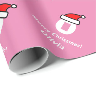 Papier Cadeau Wrappingpaper rose de Joyeux Noël de lettre de